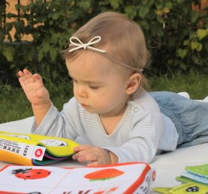 baby playing learning game