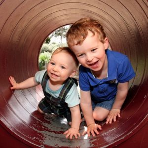 young brothers playing